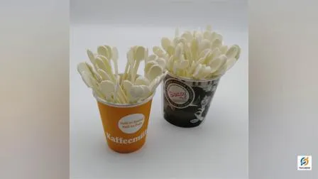 Food Grade Biodegradable Disposable Plastic Corn Starch Stir Bar Small Coffee Stirring Spoon 