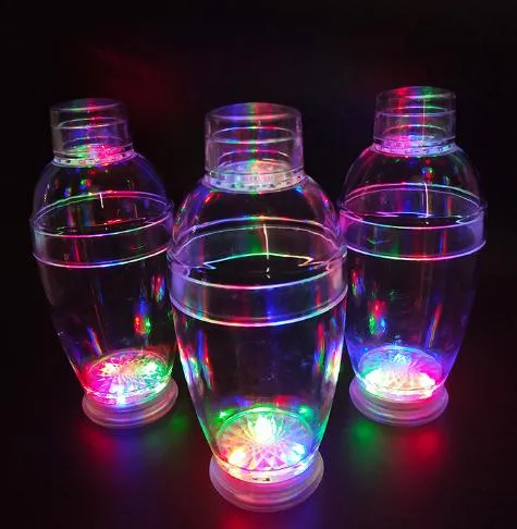 Hot Sale Bar Plastic Transparent LED Cocktail Shaker 