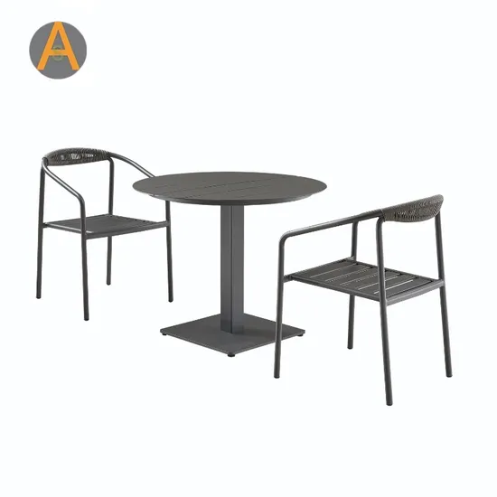 Coffee Shop Bar Furniture Dining 3 Pieces Aluminum Outdoor Dining Tables Set 