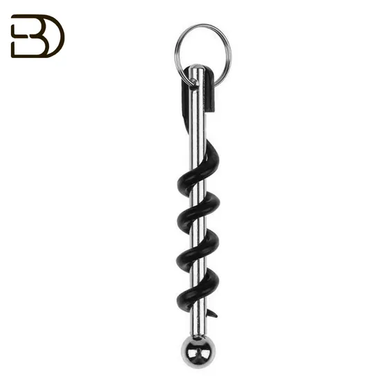 Outdoor Stainless Steel Corkscrew Wine Bottle Opener with Ring Keychain Mini Opener 