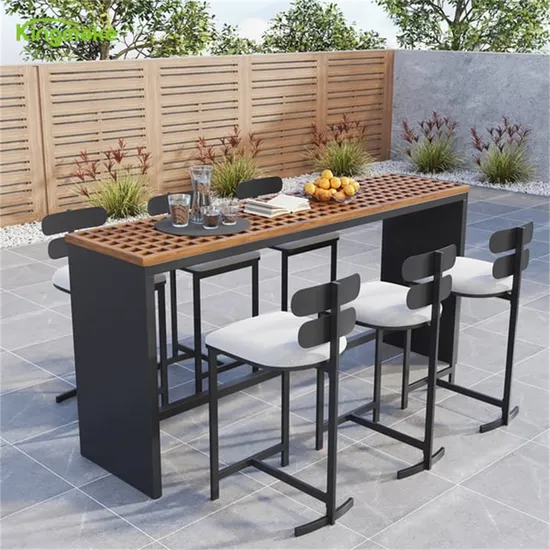 Aluminum Patio Furniture Garden Chairs Rope Weaving Outdoor Bar Set 