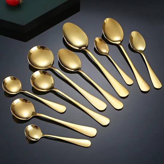 Cutlery 18/10 Stainless Steel Rose Gold Metal Modern Camping Dining Eating Utensils Flatware Set All in One Travel Fork Spoon Knife with Case 