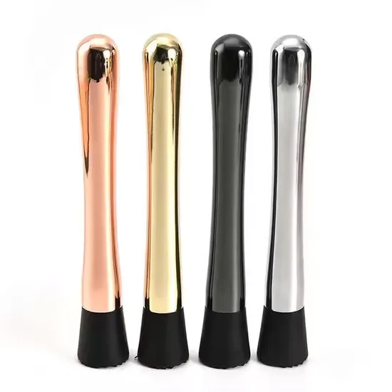 Stainless Steel Gold Rainbow Silver Gunmetal Black Antique Brass 304 Cocktail Ice Muddler for Bar Tools 