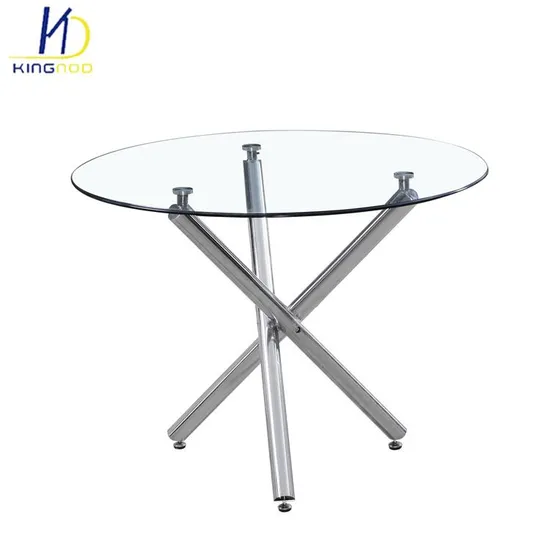 China Factory 1+4 Hot Sale Modern Design Dining Furniture Round Glass Patry/Bar Table Set for Cafeteria Restaurant/Dining 