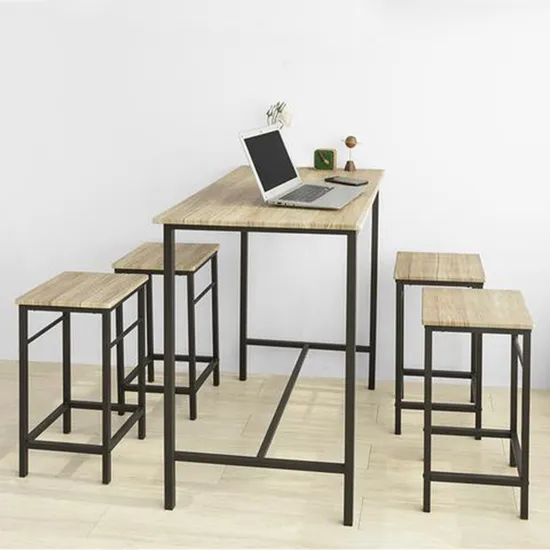 Industrial Modern Rectangular Dining Table Chair Set Cafe Restaurant Milk Tea Shop Bar Table and Stools 