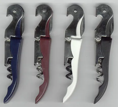 Red Wine Bottle Opener Corkscrew Double Hinge Reusable Metal Stainless Steel 