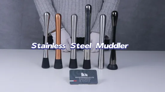 Stainless Steel Black Silver Copper Gold 21cm 22cm 25cm 30cm Comfortable Handling Cocktail Muddler for Mojitos Fruit Drinks 