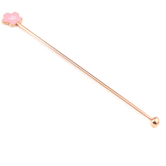 Pink Flowers Shaped Cocktail Bar Stirring Spoon for Velicoff Lone Star Bloody Buddy Ice Glen Heroes 
