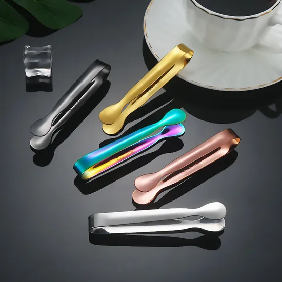 Factory Price Stainless Steel Serving Pliers Metal Mini Ice Cube Clip Snacks Food Tongs for Restaurant Bar 
