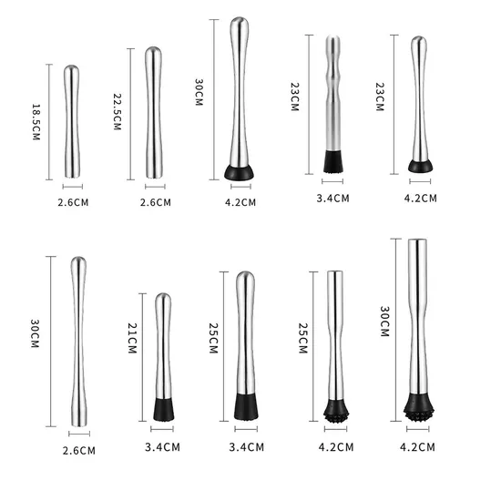 Stainless Steel Cocktail Muddler Bartender Cocktail Gifts for Mojitos Drinks 