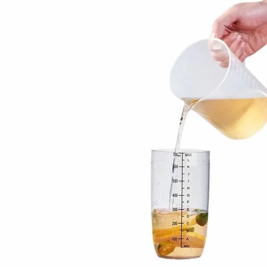Transparent Plastic Cocktail Shaker Cup 