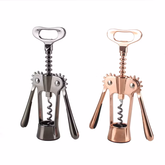 Professional Winged Aluminum Alloy with Rubber Handle Wine Opener Corkscrew