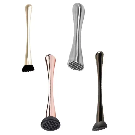 Factory Most Popular Bar Tool Silver Gold Lemon Orange Fruit Juice Muddler Stainless Steel Cocktail Muddler 